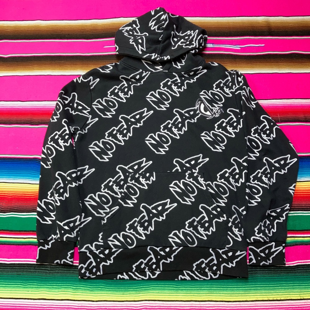 VTG No Fear Hoodie‎ Men S AOP Y2K Skater Motocross Punk Grunge Energy Drink